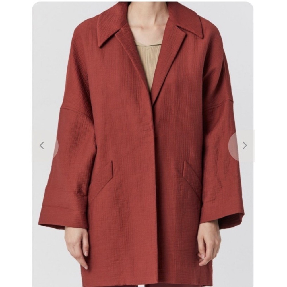 Rachel Comey Womens Jacket Blazer Sz 4 Rust Gauze Textured Oversized Lightweigt
